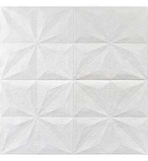 Самоклеюча 3D панель біла зірки 700x700x8мм